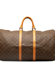 Brown LV Monogram Keepall 55 Travel Bag