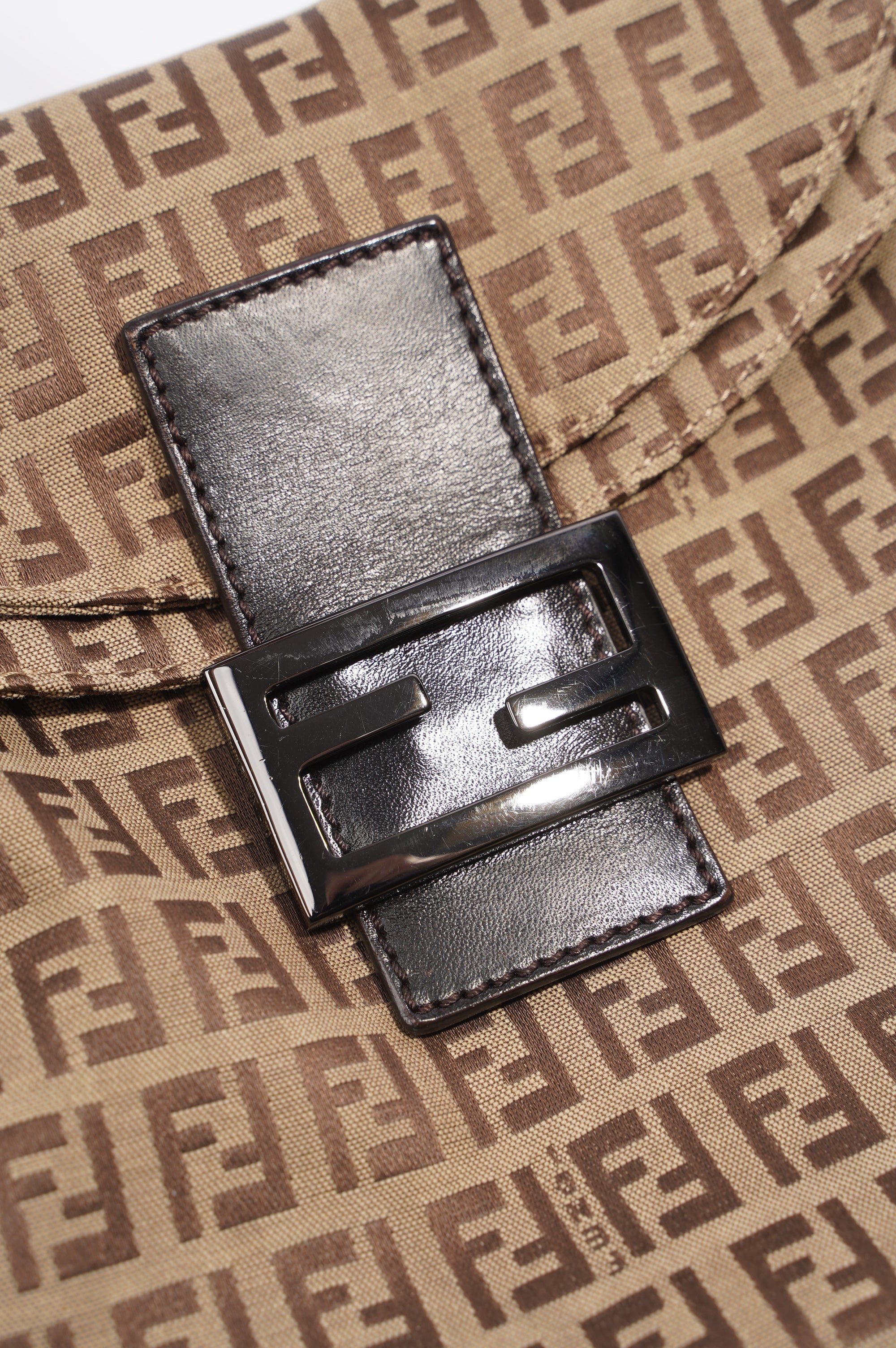 FNDI Baguette Bag Brown Zucca Canvas