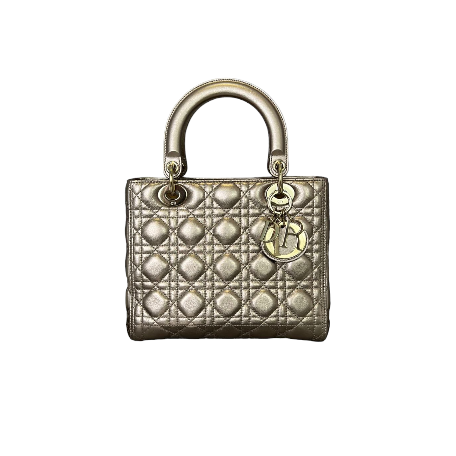Calfskin Cannage Medium Lady D1OR Gold GHW