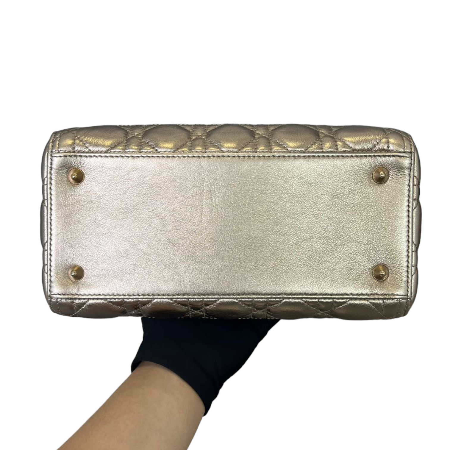 Calfskin Cannage Medium Lady D1OR Gold GHW
