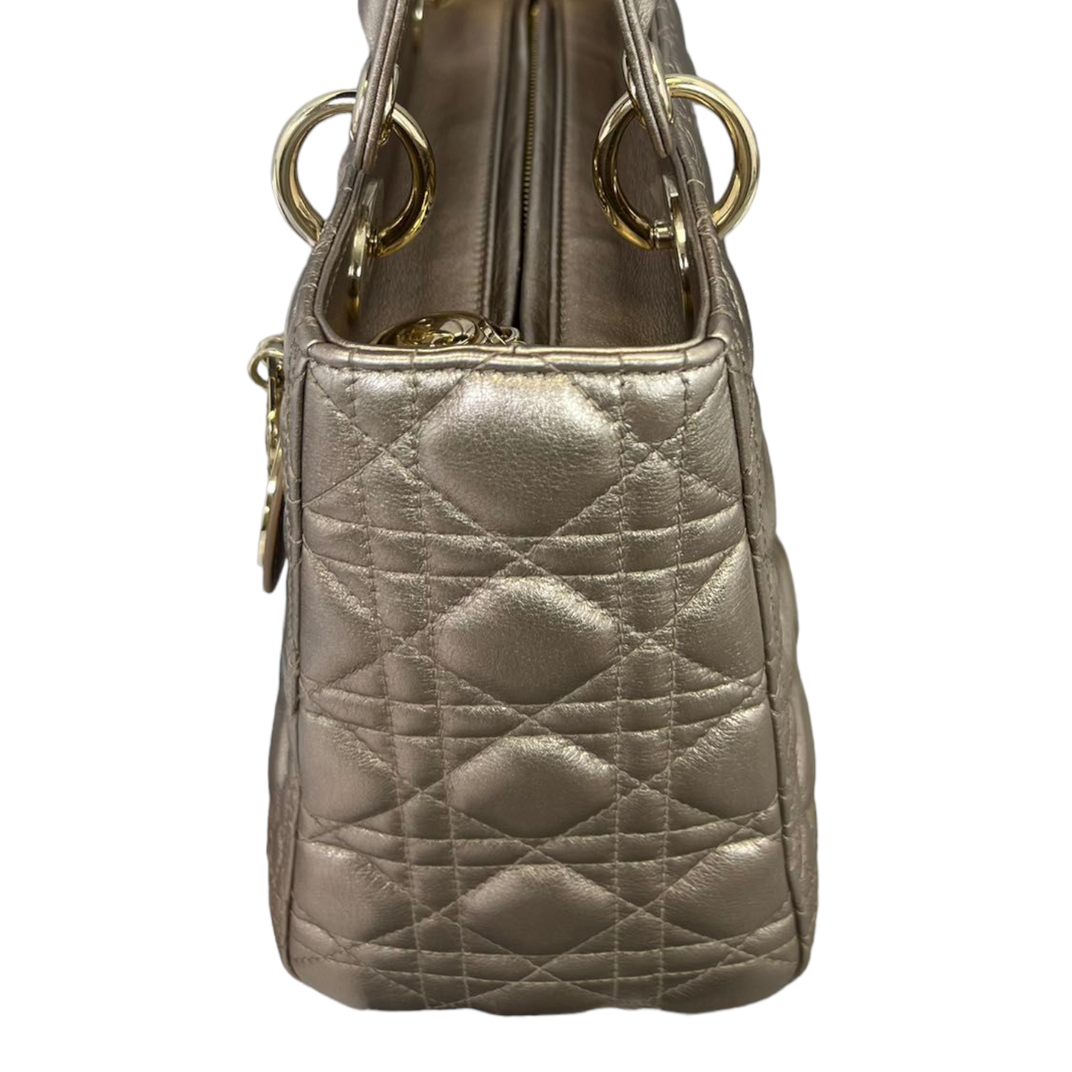 Calfskin Cannage Medium Lady D1OR Gold GHW