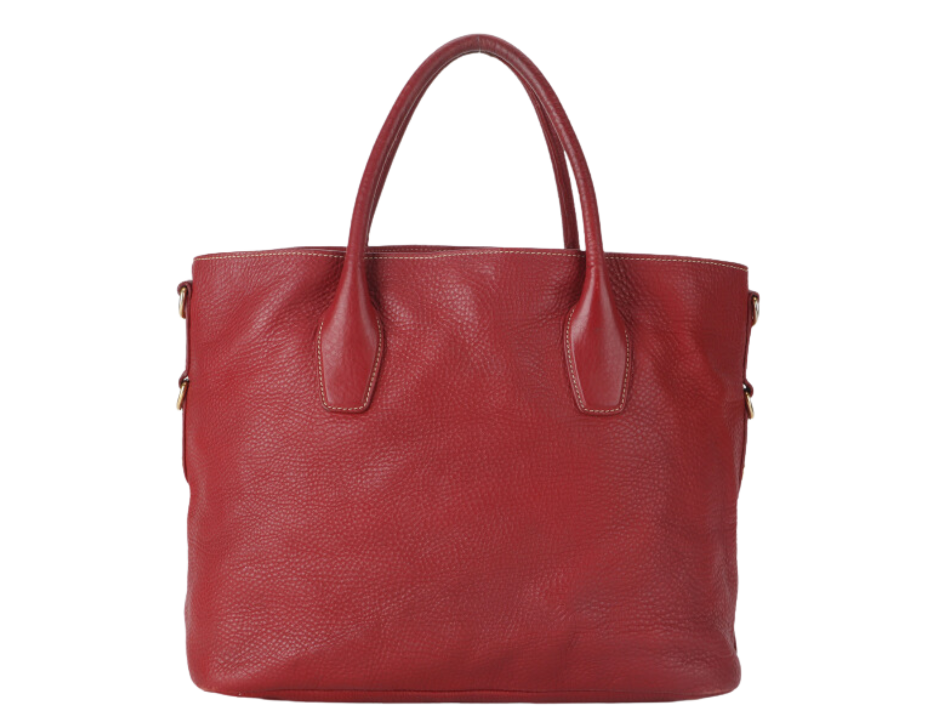PRD BN2317 TOTE LARGE ROSSO VITELLO DAINO LEATHER GOLD HARDWARE WITH CARD