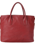 PRD BN2317 TOTE LARGE ROSSO VITELLO DAINO LEATHER GOLD HARDWARE WITH CARD