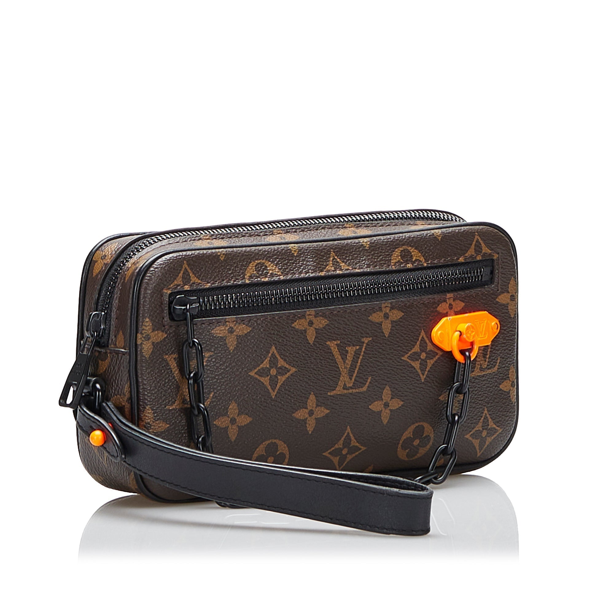 Brown LV Monogram Solar Ray Pochette Volga Clutch Bag