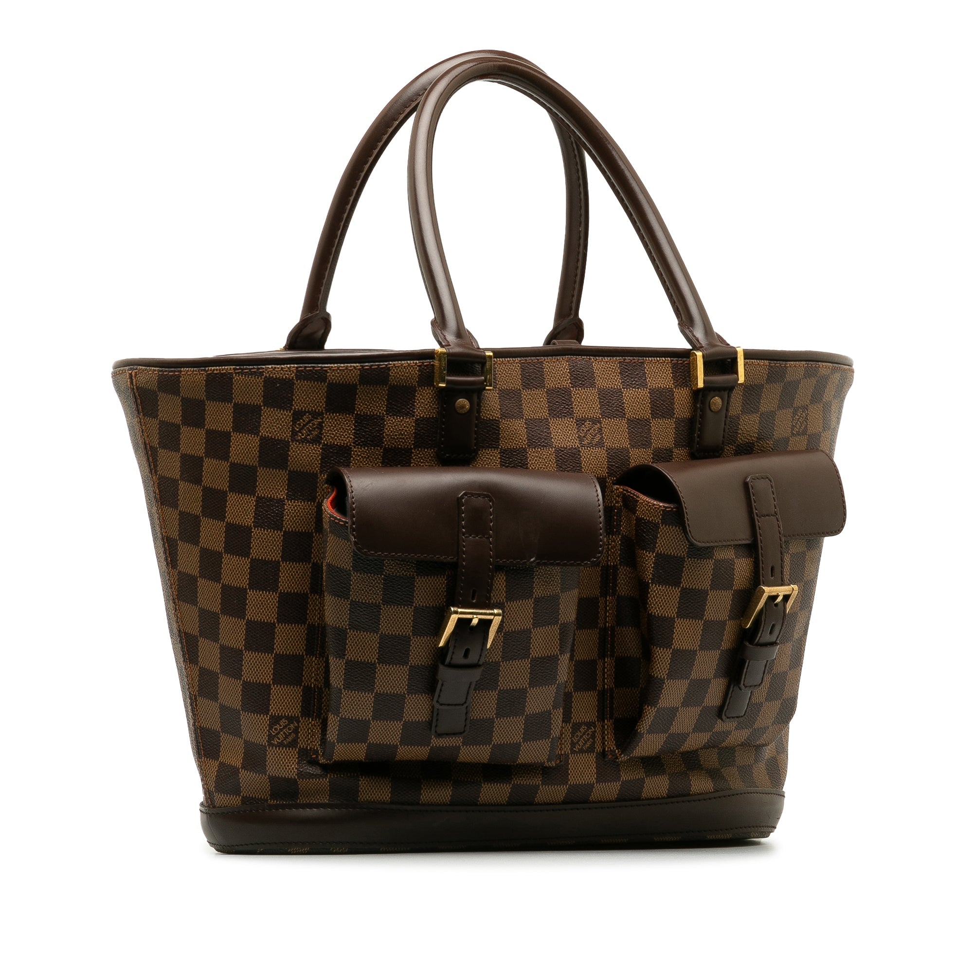 Brown LV Damier Ebene Manosque GM Tote Bag