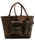 Brown LV Damier Ebene Manosque GM Tote Bag