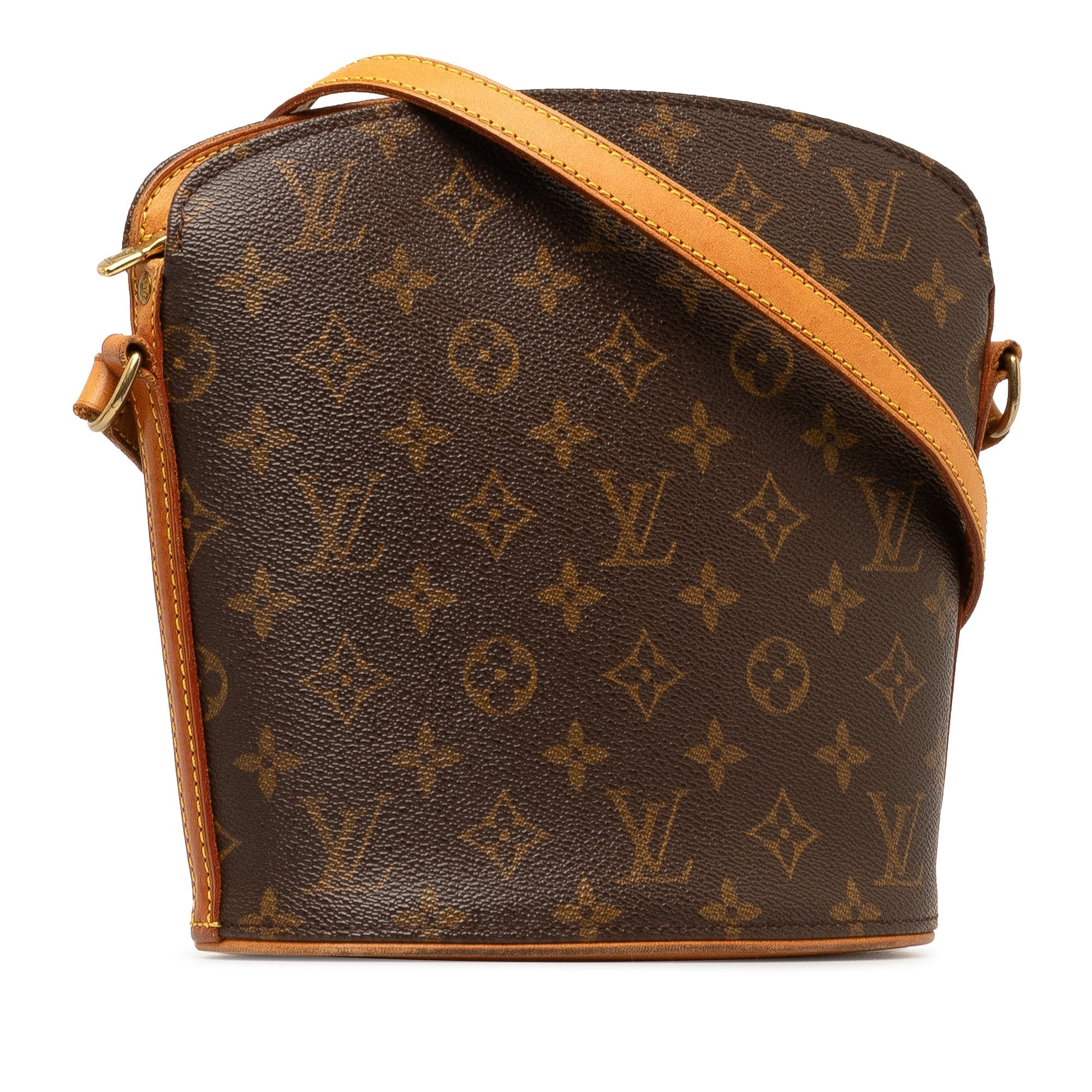 Brown LV Monogram Drouot Crossbody Bag
