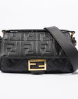 FNDI Baguette Bag Black Leather