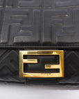 FNDI Baguette Bag Black Leather