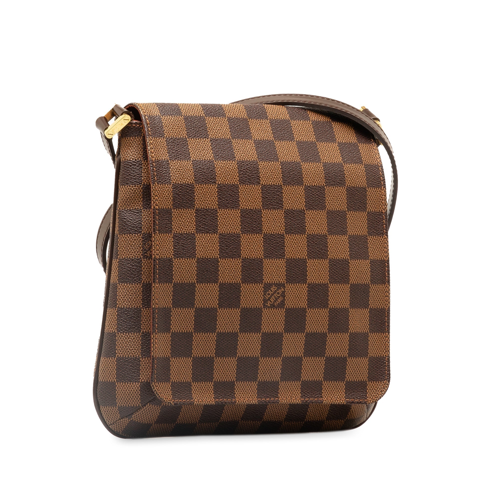 Brown LV Damier Ebene Musette Salsa Long Strap Crossbody Bag