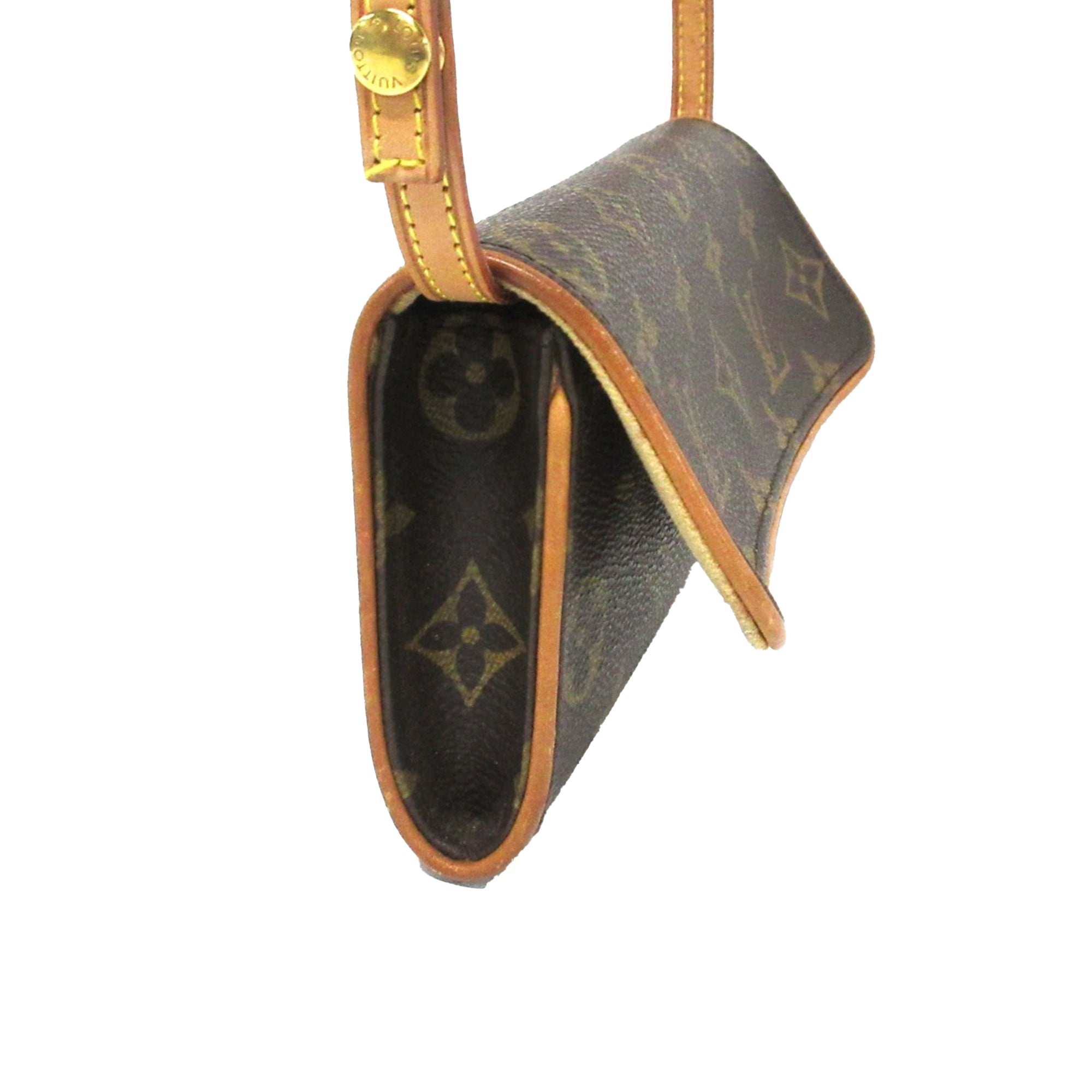 Brown LV Monogram Pochette Twin PM Crossbody Bag