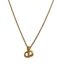 Christian D1OR CD Logo Stone Necklace Gold Vintage snnhc8