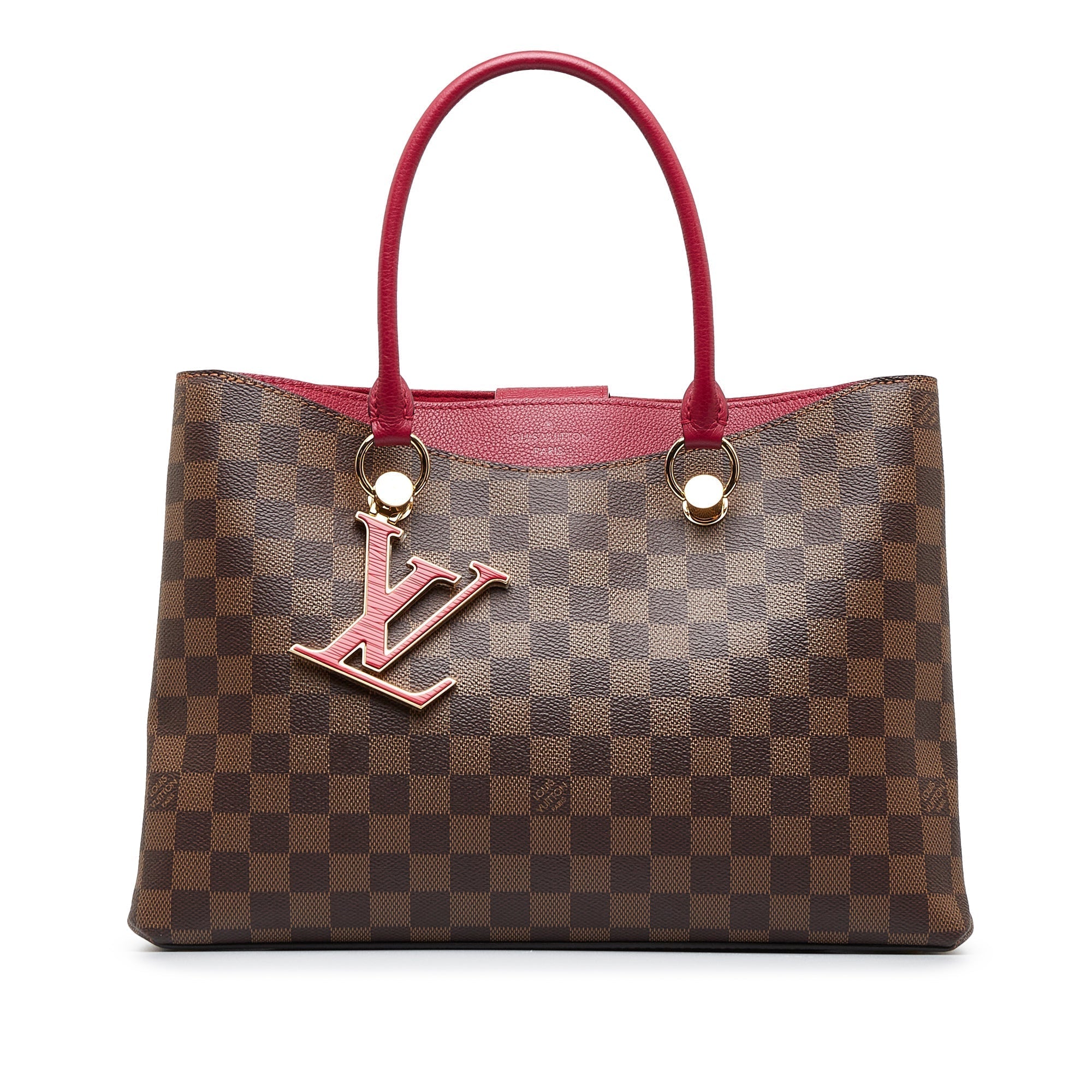 Brown LV Damier Ebene Riverside Tote Bag