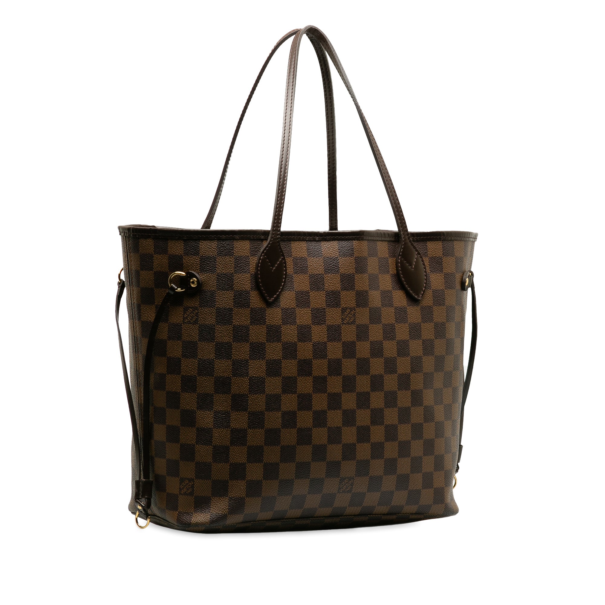Brown LV Damier Ebene Neverfull MM Tote Bag