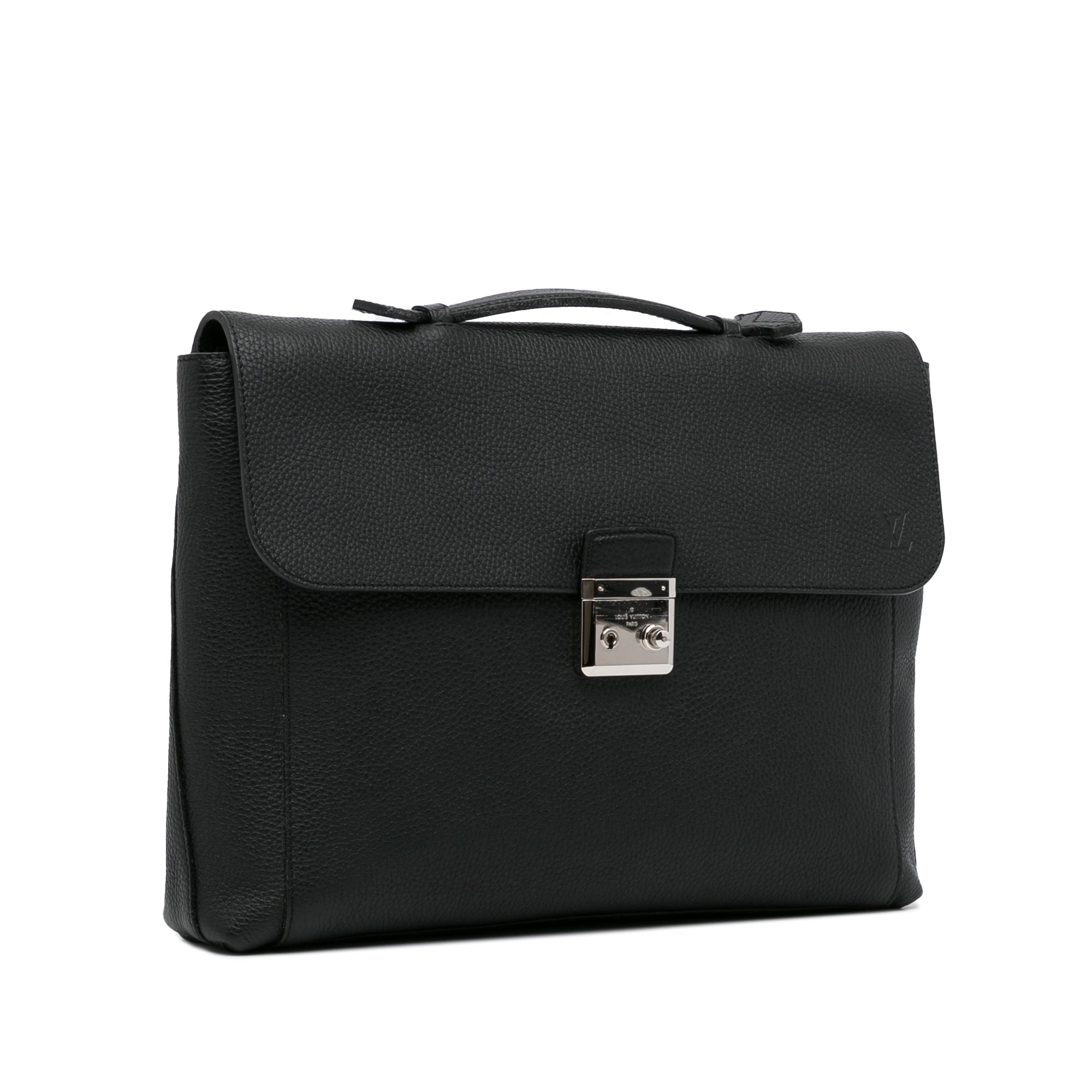 Black LV Taurillon Serviette Dorian Business Bag
