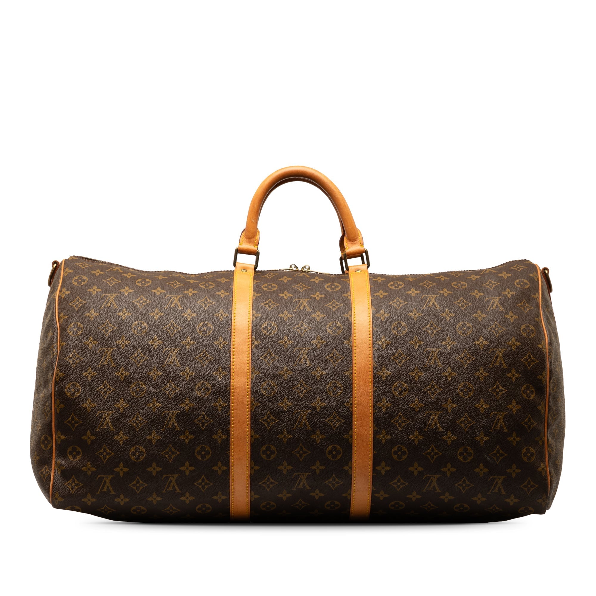 Brown LV Monogram Keepall Bandouliere 60 Travel Bag