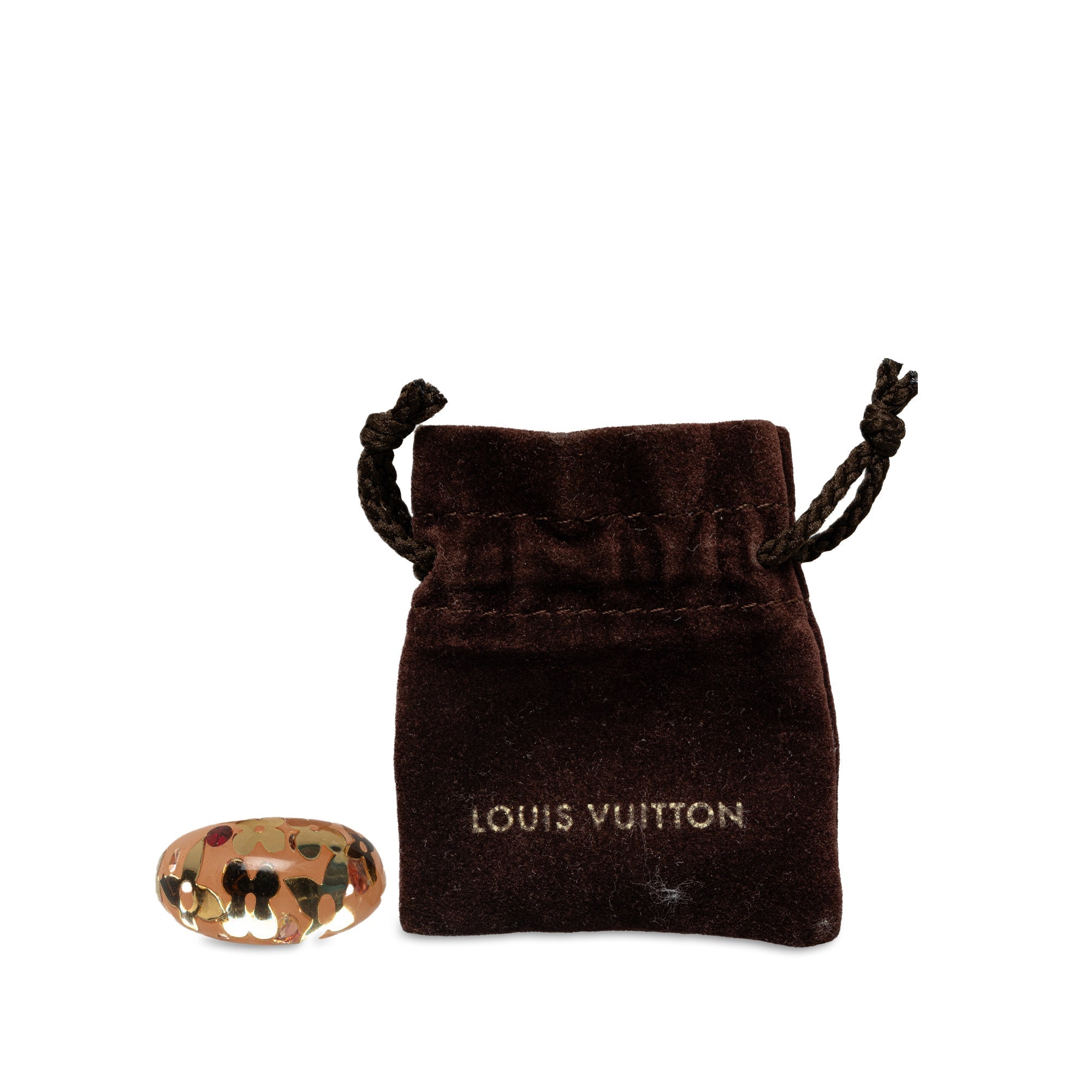 Brown LV Crystal Inclusion Resin Ring