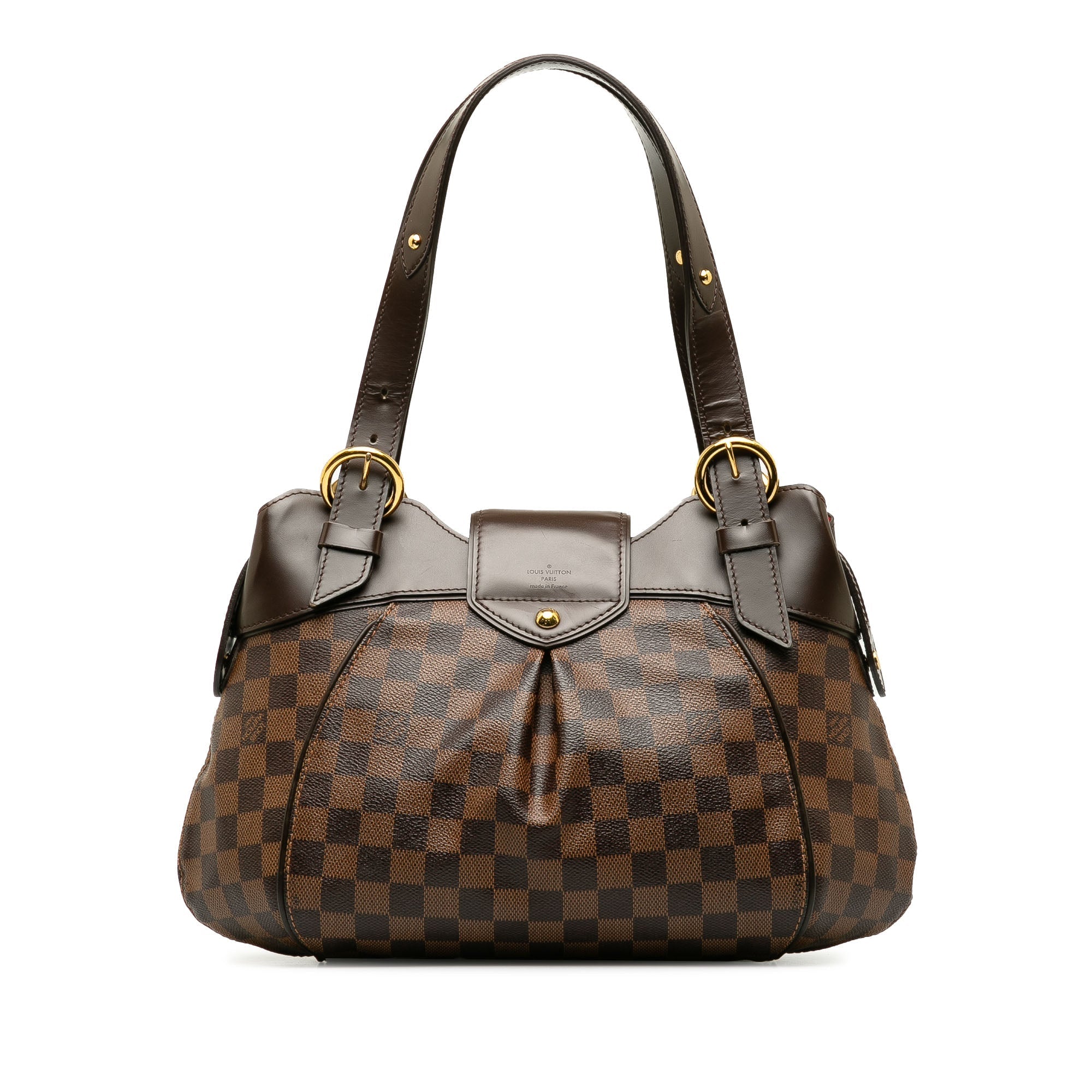 Brown LV Damier Ebene Sistina PM Shoulder Bag
