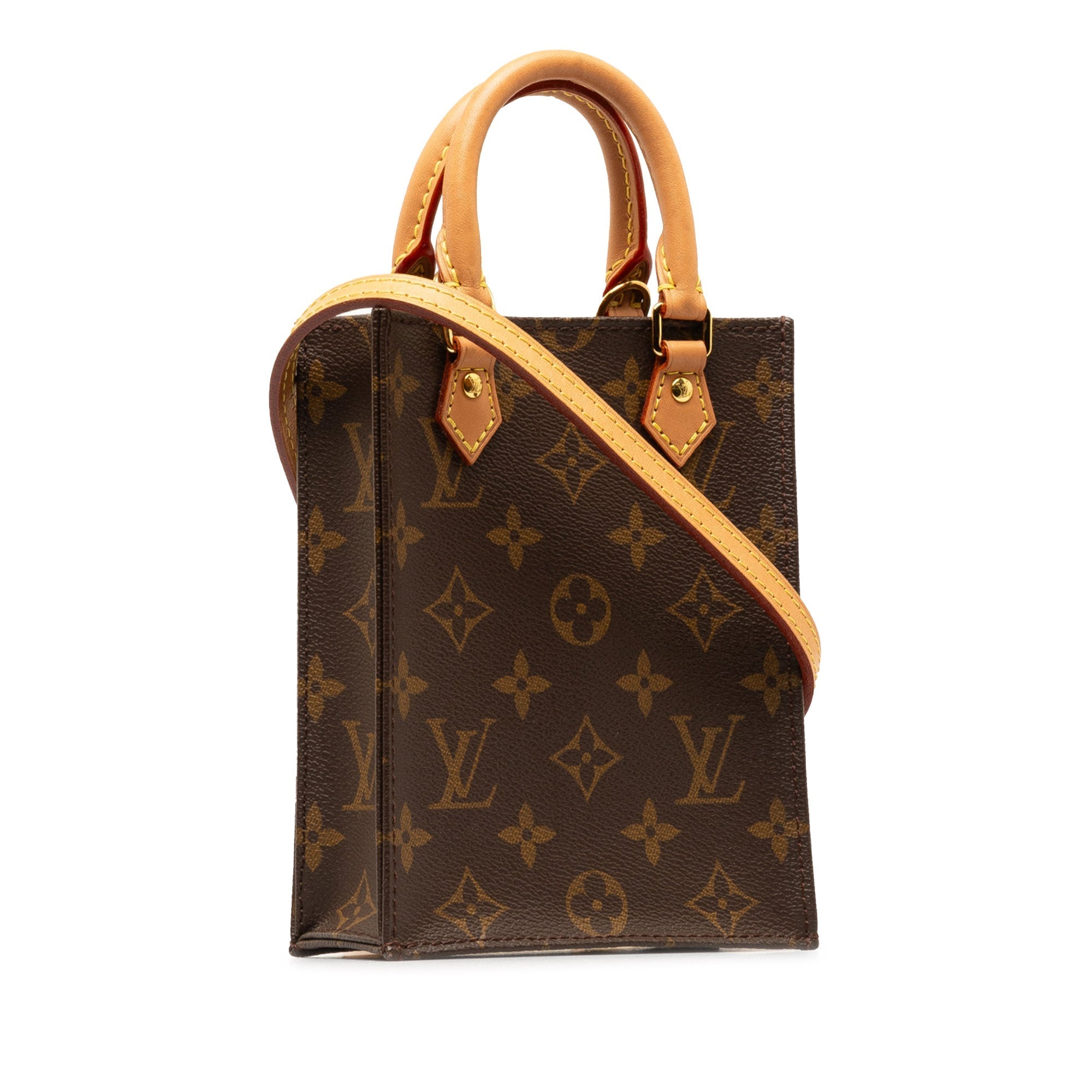 Brown LV Monogram Petit Sac Plat Satchel