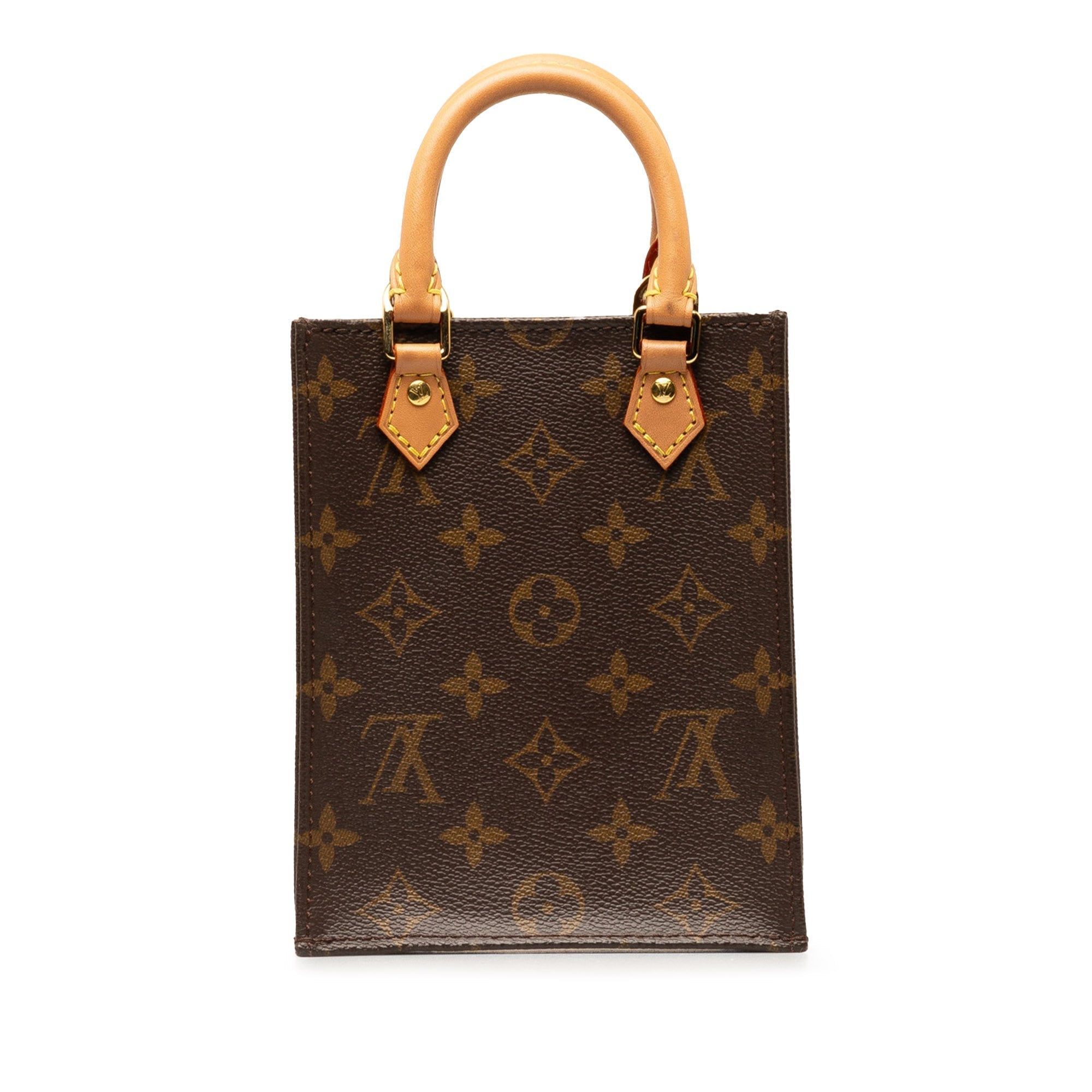 Brown LV Monogram Petit Sac Plat Satchel