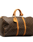 Brown LV Monogram Keepall 55 Travel Bag