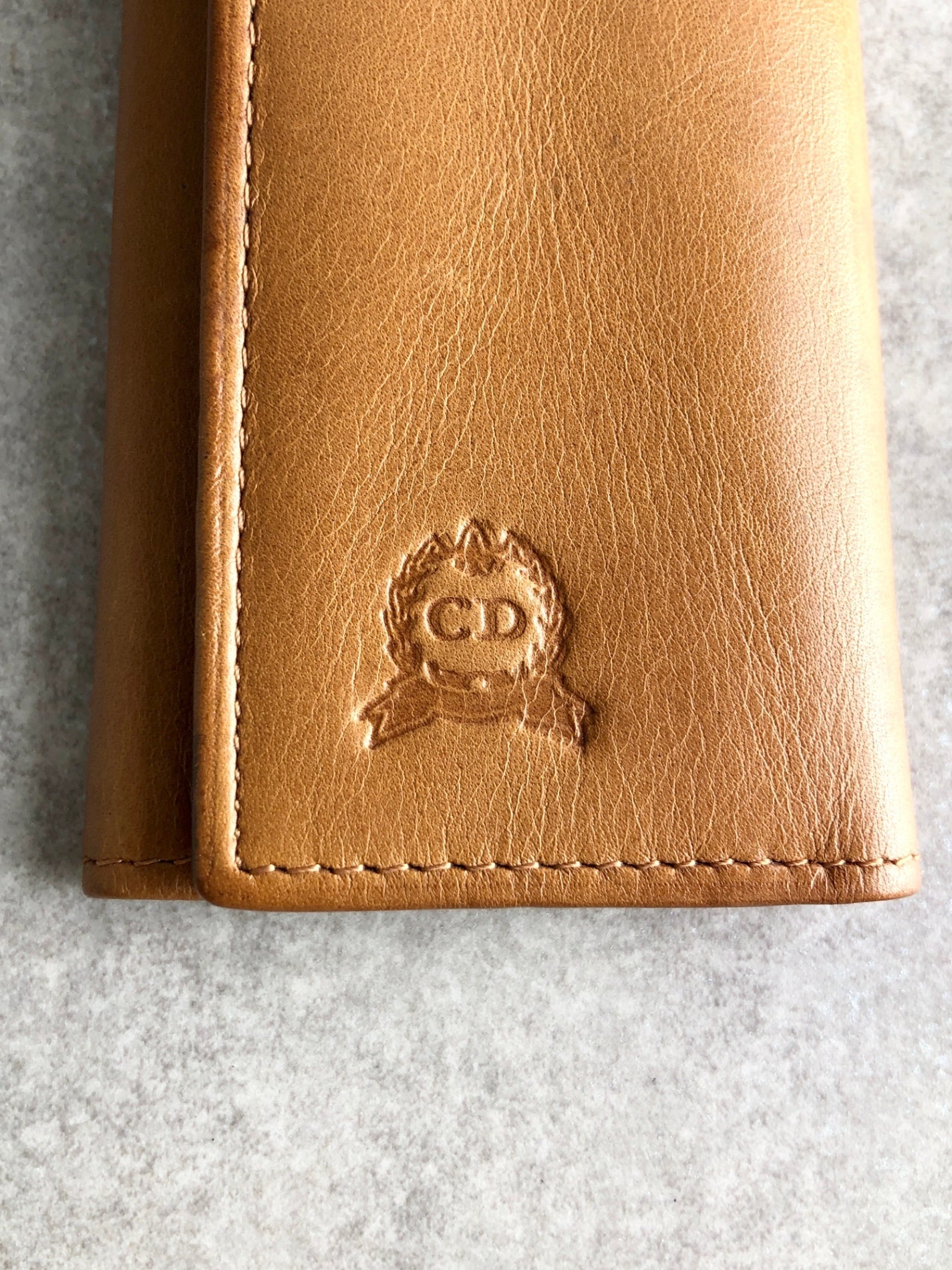 Christian D1OR CD Logo Key Case Brown Vintage 6aswhx