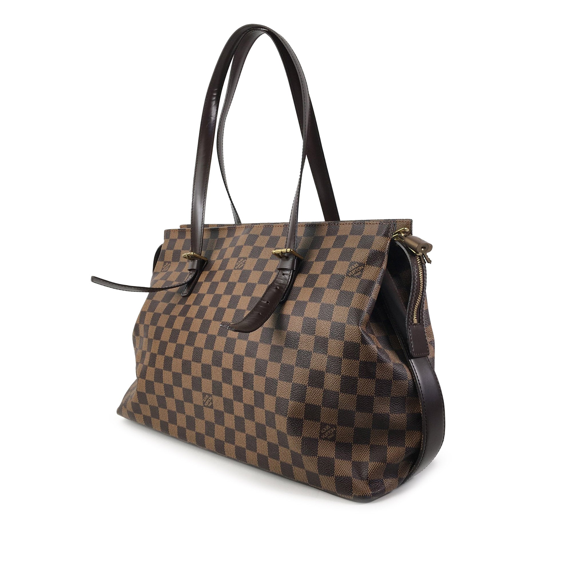 Brown LV Damier Ebene Chelsea Shoulder Bag