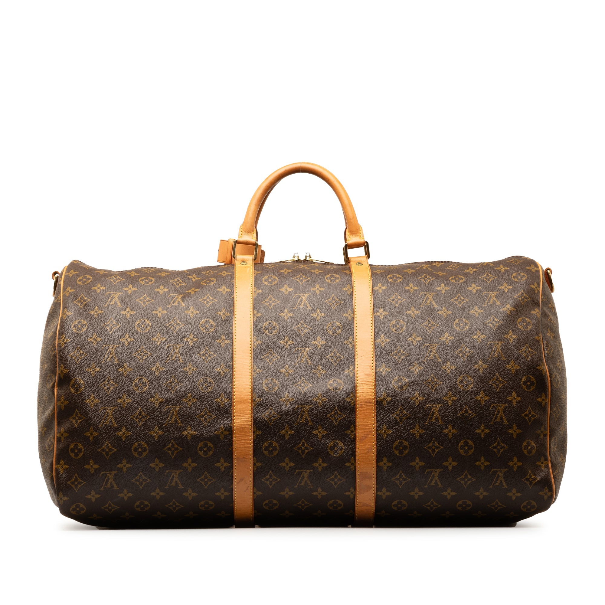 Brown LV Monogram Keepall Bandouliere 60 Travel Bag