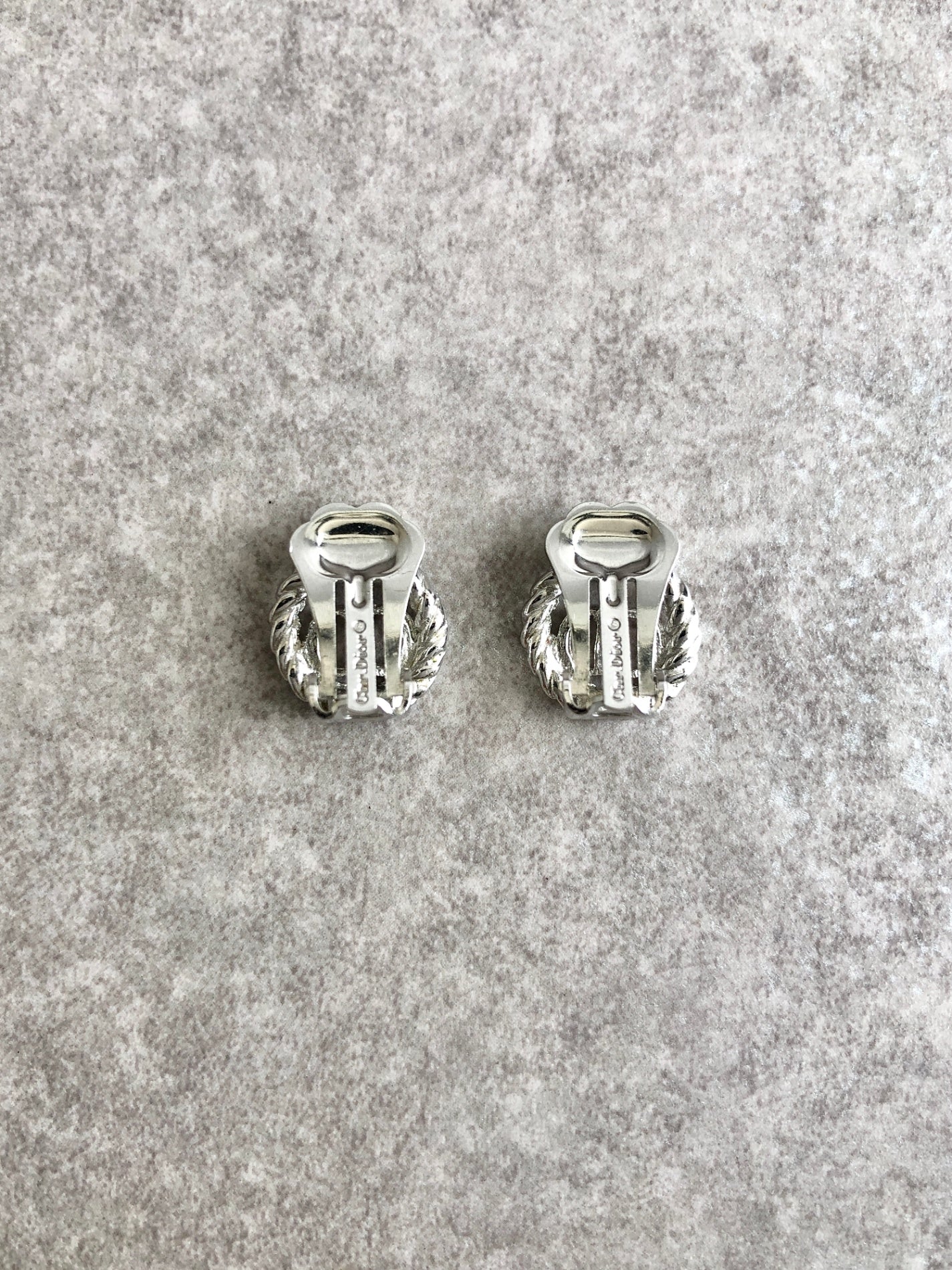 Christian D1OR CD Logo Earrings Silver Vintage rfti6g