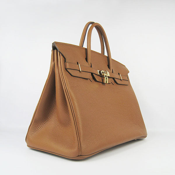 HMS Birkin 35cm Togo Leather Handbags 6099 Light Coffee Golde