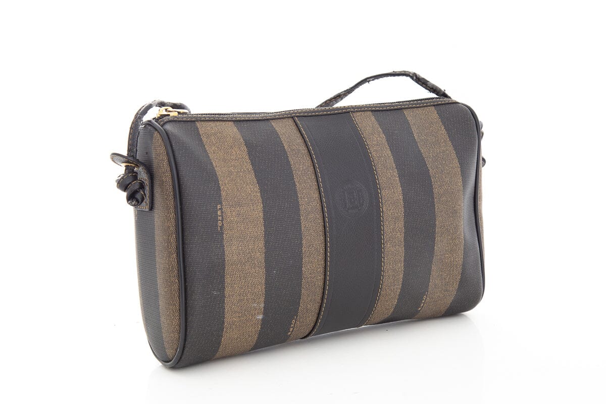 FNDI Brown Penguin Stripe Handbag