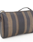 FNDI Brown Penguin Stripe Handbag