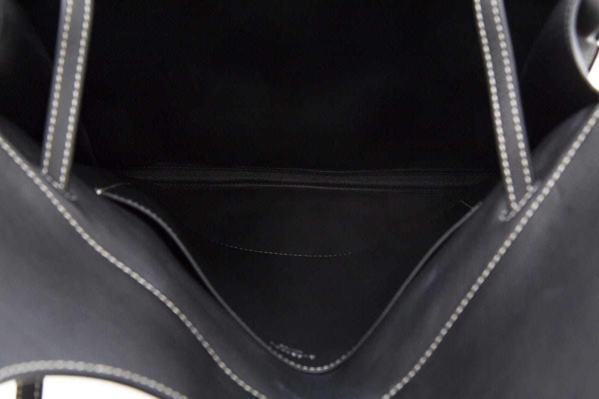 BBERRY Black Leather Large Fold Over Handbag