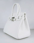 HMS Birkin 30cm Togo Leather Handbags White Silver