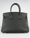 HMS Birkin 30cm Togo Leather Handbags Black Golden