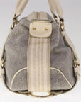 BBERRY Blue Label Shoulder Bag Wool Gray Auth ac2666