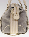 BBERRY Blue Label Shoulder Bag Wool Gray Auth ac2666