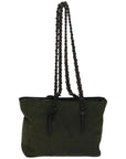 PRD Chain Shoulder Bag Nylon Green Auth ac2783