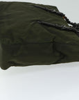 PRD Chain Shoulder Bag Nylon Green Auth ac2783