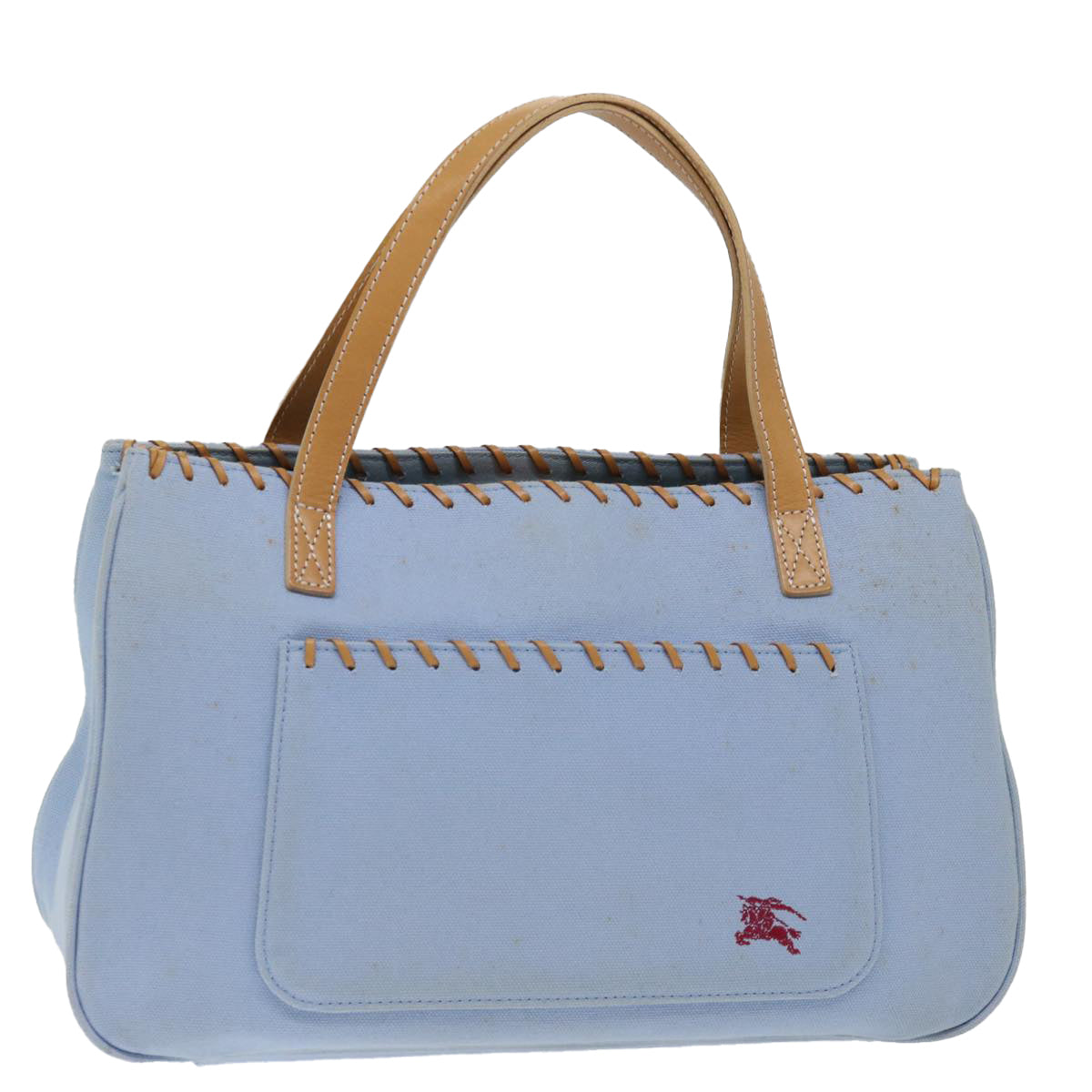 BBERRY Blue Label Hand Bag Canvas Blue Auth ac2928