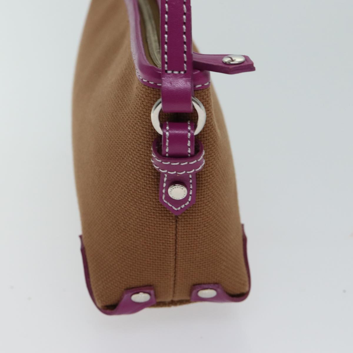 BBERRY Blue Label Shoulder Bag Canvas 2way Brown Auth ac2940