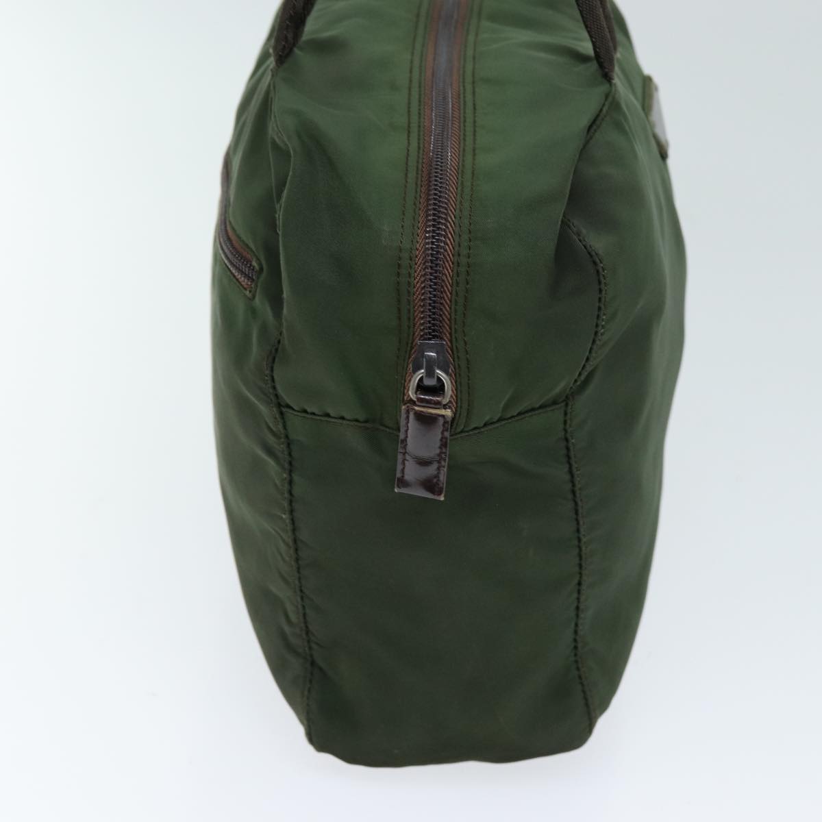 PRD Hand Bag Nylon Khaki Auth ac2986