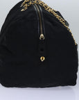 PRD Chain Boston Bag Nylon Black Auth ac3064