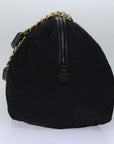 PRD Chain Boston Bag Nylon Black Auth ac3064