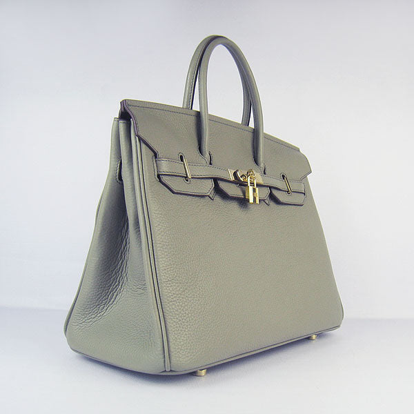 HMS Birkin 30cm Togo Leather Handbags Dark Grey Golden