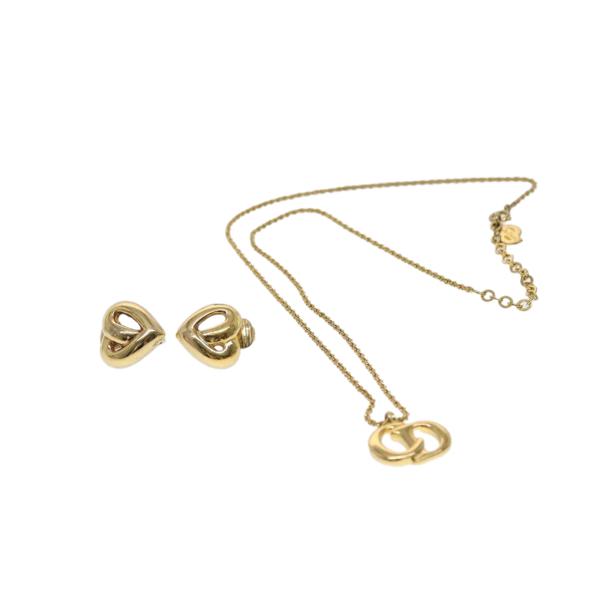 CHRISTIAN D1OR Accessories Necklace 2Set Gold Tone Auth am4822