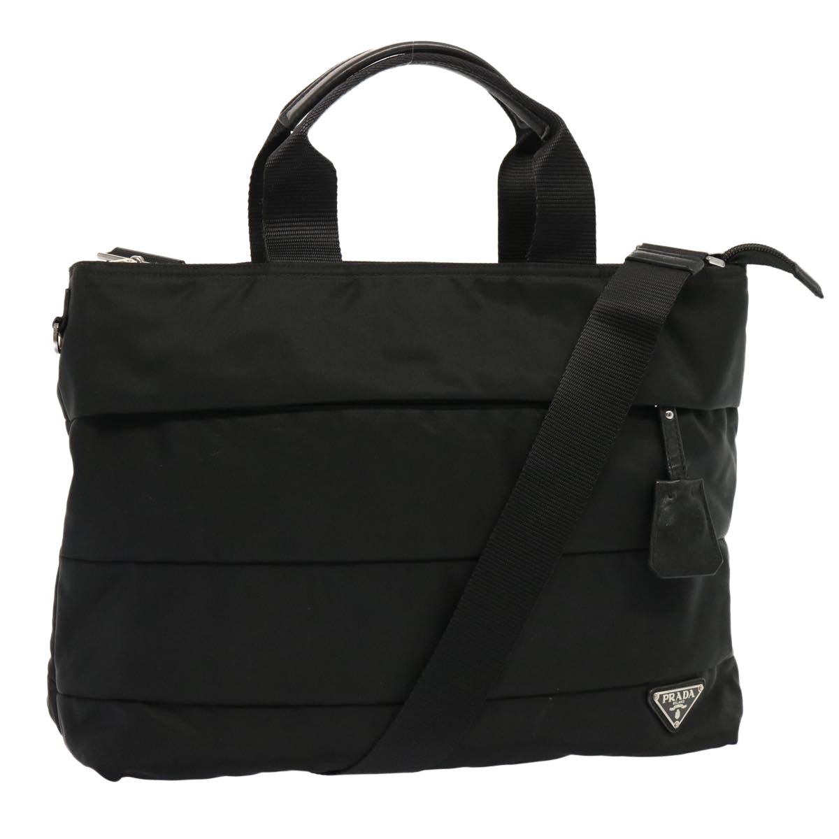 PRD Hand Bag Nylon 2way Black Auth am6029