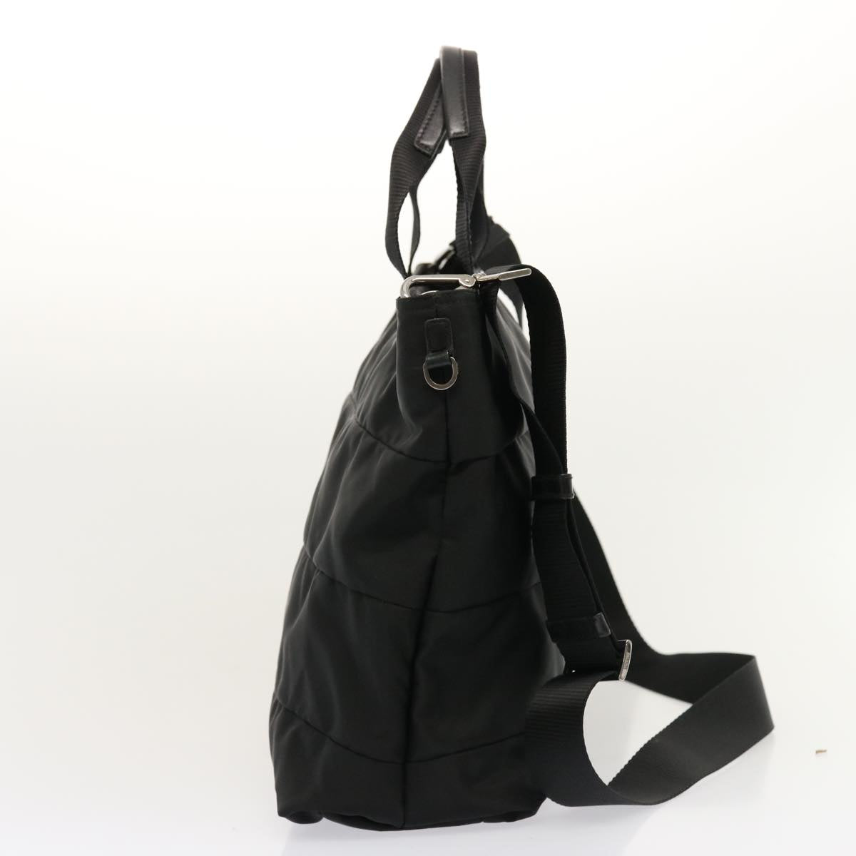 PRD Hand Bag Nylon 2way Black Auth am6029