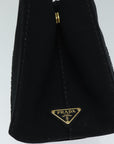 PRD Canapa PM Hand Bag Canvas 2way Black Auth am6096A