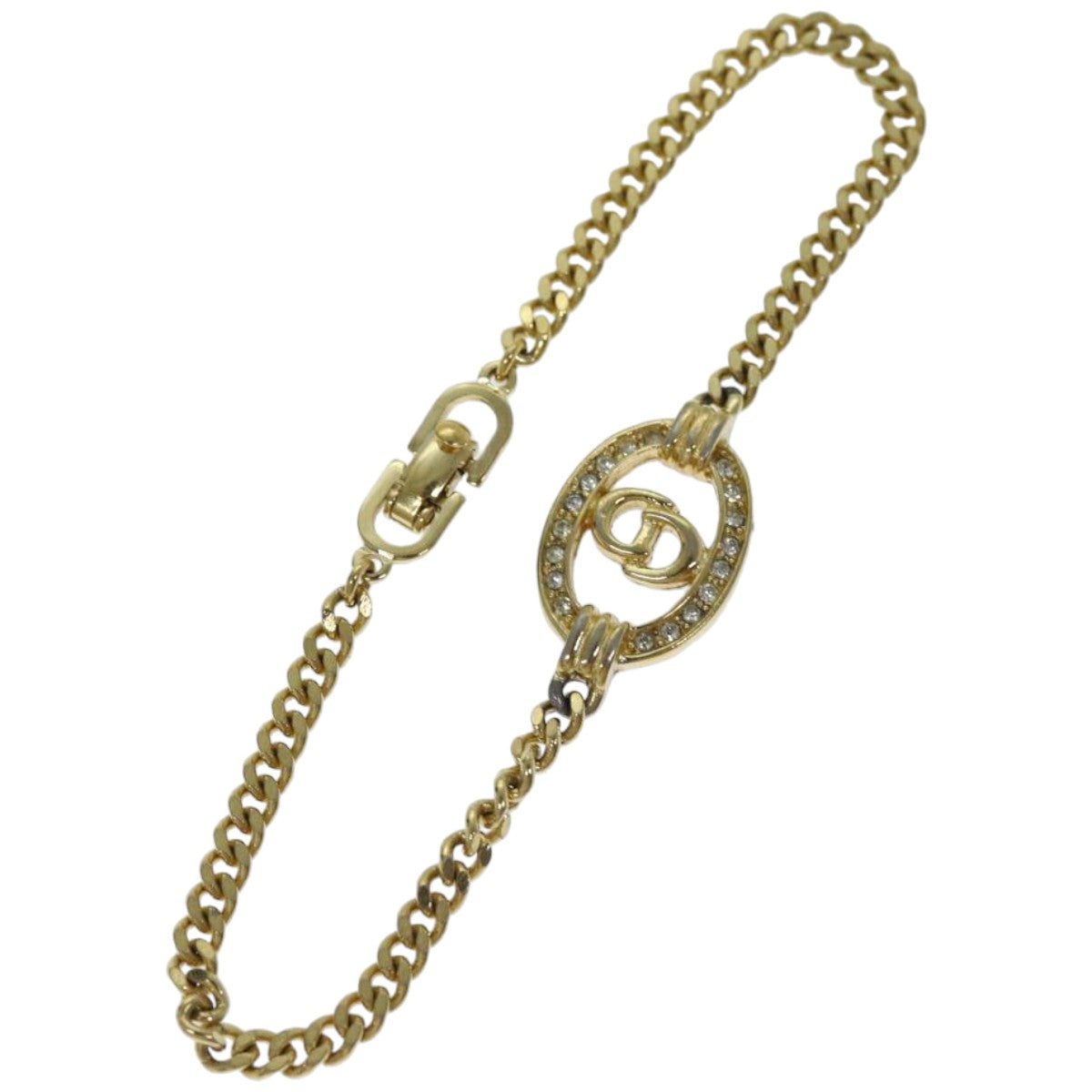 CHRISTIAN D1OR Bracelet Metal Gold Auth am6179